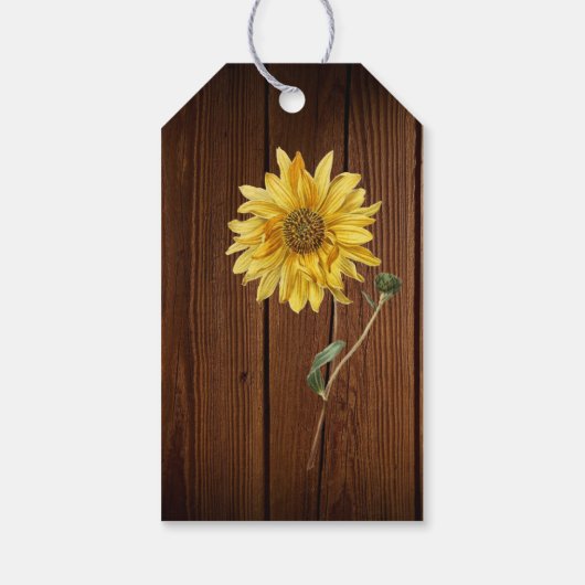 素朴ひまわり結婚の歓迎バッグ ギフトタグ (裏面)