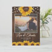 素朴ひまわり結婚サンキューカード サンキューカード (スタンド正面)