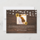 素朴ひまわり結婚サンキューカード 案内状 (裏面)