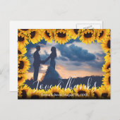 素朴ひまわり結婚枠の写真 ポストカード (正面/裏面)