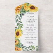 素朴ひまわり結婚水彩 オールインワン招待状 (内側)