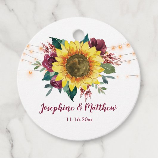 素朴ひまわり結婚灯 フェイバータグ (正面)