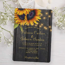 素朴ひまわり結婚灯 招待状