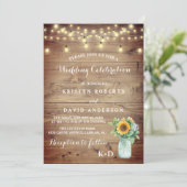 素朴ひまわり結婚花器 招待状 (スタンド正面)