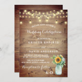 素朴ひまわり結婚花器 招待状 (正面/裏面)