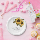 素朴ひまわり緑ブライダルシャワー ペーパープレート (パーティー)