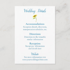 素朴ひまわり美しい結婚ズ エンクロージャーカード