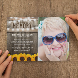 素朴ひまわり葬式 サンキューカード