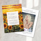 素朴ひまわり記念写真悔やみや弔慰葬儀 サンキューカード