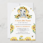 素朴ひまわり象アーチ赤ちゃんシャワー 招待状 (正面)