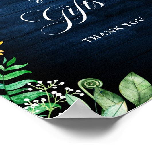 素朴ひまわり赤ちゃんの息の海軍カード&ギフト ポスター (角)