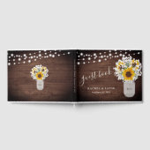 素朴ひまわり赤ちゃんの息の瓶の写真結婚 ゲストブック (全面)