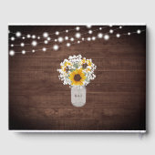 素朴ひまわり赤ちゃんの息の瓶の写真結婚 ゲストブック (裏面)