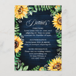 素朴ひまわり赤ちゃんの息ネイビーブルー詳細 エンクロージャーカード