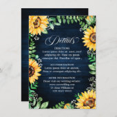 素朴ひまわり赤ちゃんの息ネイビーブルー詳細 エンクロージャーカード (正面/裏面)