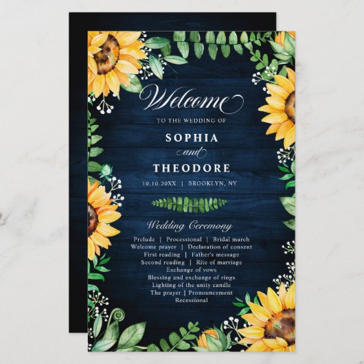 素朴ひまわり赤ちゃん息ネイビーブループログラム (正面/裏面)