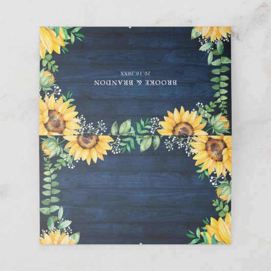 素朴ひまわり赤ちゃん息ネイビーブルー結婚ズ プレイスカード (外部開封)