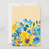 素朴ひまわり青フローラ開花赤ちゃん 招待状 (裏面)