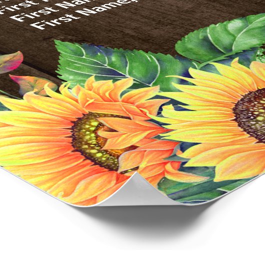 素朴ひまわり14台結婚座席表 ポスター (角)