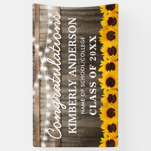 素朴ひまわり2025年卒業 横断幕 (縦)
