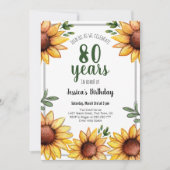 素朴ひまわり80th誕生日パーティー 招待状 (正面)