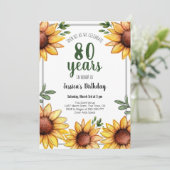 素朴ひまわり80th誕生日パーティー 招待状 (スタンド正面)