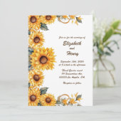 素朴ひまわり：パーソナライズされた結婚式招待状 招待状 (スタンド正面)