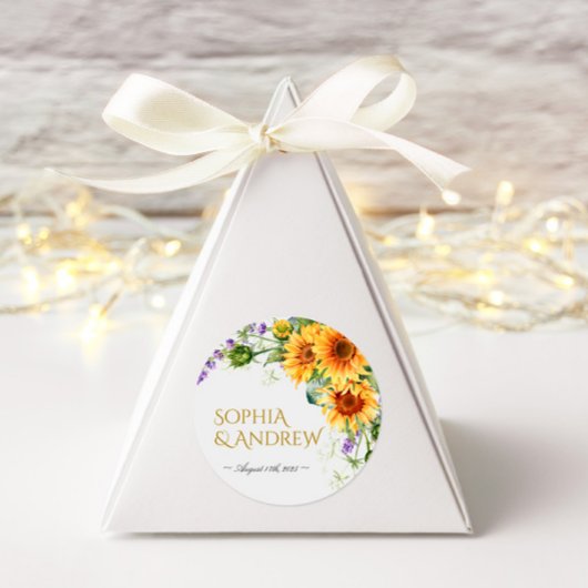 素朴ひまわり&ラバ結婚ンダーの丸いシール ラウンドシール