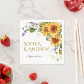 素朴ひまわり&ラバ結婚ンダー スタンダードカクテルナプキン (インサイチュ)