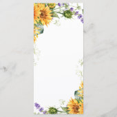 素朴ひまわり&ラベンダー結婚のメニュー メニュー (裏面)