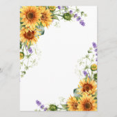 素朴ひまわり&ラベンダー結婚のメニュー メニュー (裏面)