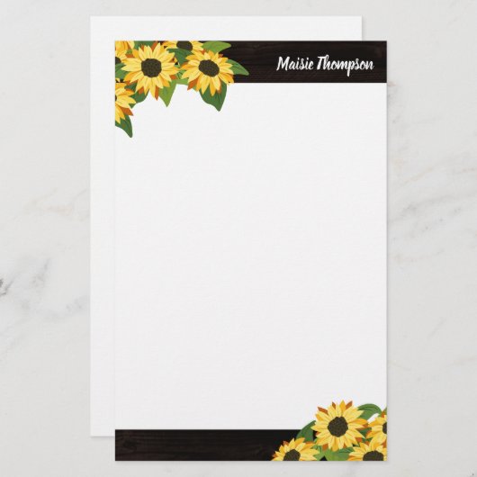 素朴ひまわり 便箋 (正面/裏面)