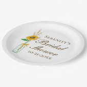 素朴ひまわり、秋カントリーフローラ結婚ズ ペーパープレート (アングル)