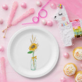 素朴ひまわり、秋カントリーフローラ結婚ズ ペーパープレート (パーティー)