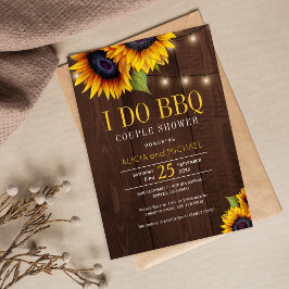 素朴ひまわりbbqのカップル結婚シャワーを行う 招待状