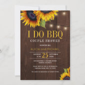 素朴ひまわりbbqのカップル結婚シャワーを行う 招待状 (正面)