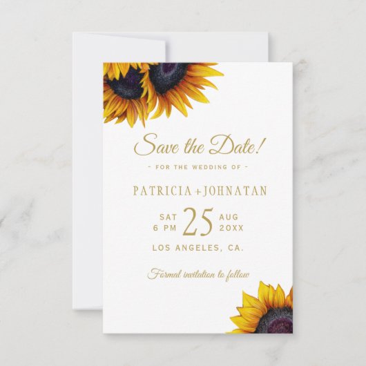 素朴ひまわりPHOTO日付の結婚保存 セーブザデート (正面)