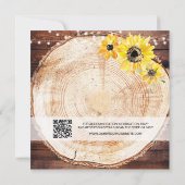 素朴ひまわりString lights Wood Cut's 結婚 招待状 (裏面)