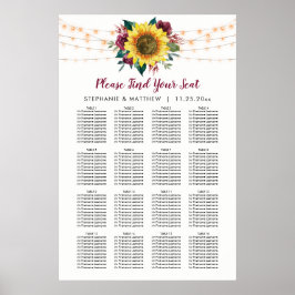 素朴ひま結婚わり座席表 ポスター