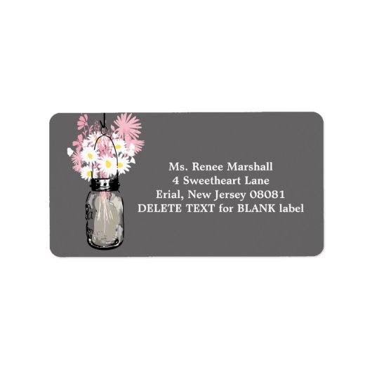 素朴ぶら下がったメイスン結婚ジャー ラベル (正面)