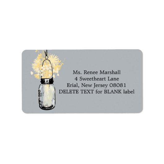 素朴ぶら下がったメイスン結婚ジャー ラベル (正面)