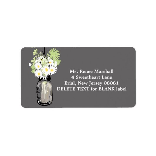 素朴ぶら下がったメイスン結婚ジャー ラベル (正面)