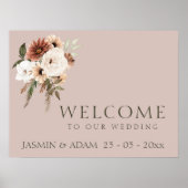 素朴ほこりっぽいピンクと緑のフローラの結婚徴候 ポスター (正面)