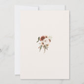 素朴ほこりっぽいピンクと緑のフローラ結婚ズ 招待状 (裏面)