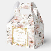 素朴ほこりっぽいピンクアイボリーフローラ結婚式の引き出物箱 フェイバーボックス