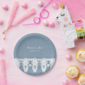 素朴ほこりっぽい青い白い牛のスカルパタ結婚ーン ペーパープレート (パーティー)