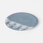 素朴ほこりっぽい青い白い牛のスカルパタ結婚ーン ペーパープレート (アングル)