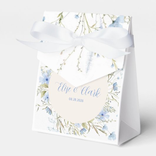 素朴ほこりっぽい青の繊細な野結婚花 フェイバーボックス (正面サイド)