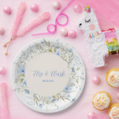 素朴ほこりっぽい青の繊細な野結婚花 ペーパープレート (パーティー)