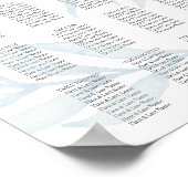 素朴ほこりっぽい青結婚葉の座席表 ポスター (角)